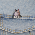 HUH!? Cat Meme Enamel Pin – Confused Cat