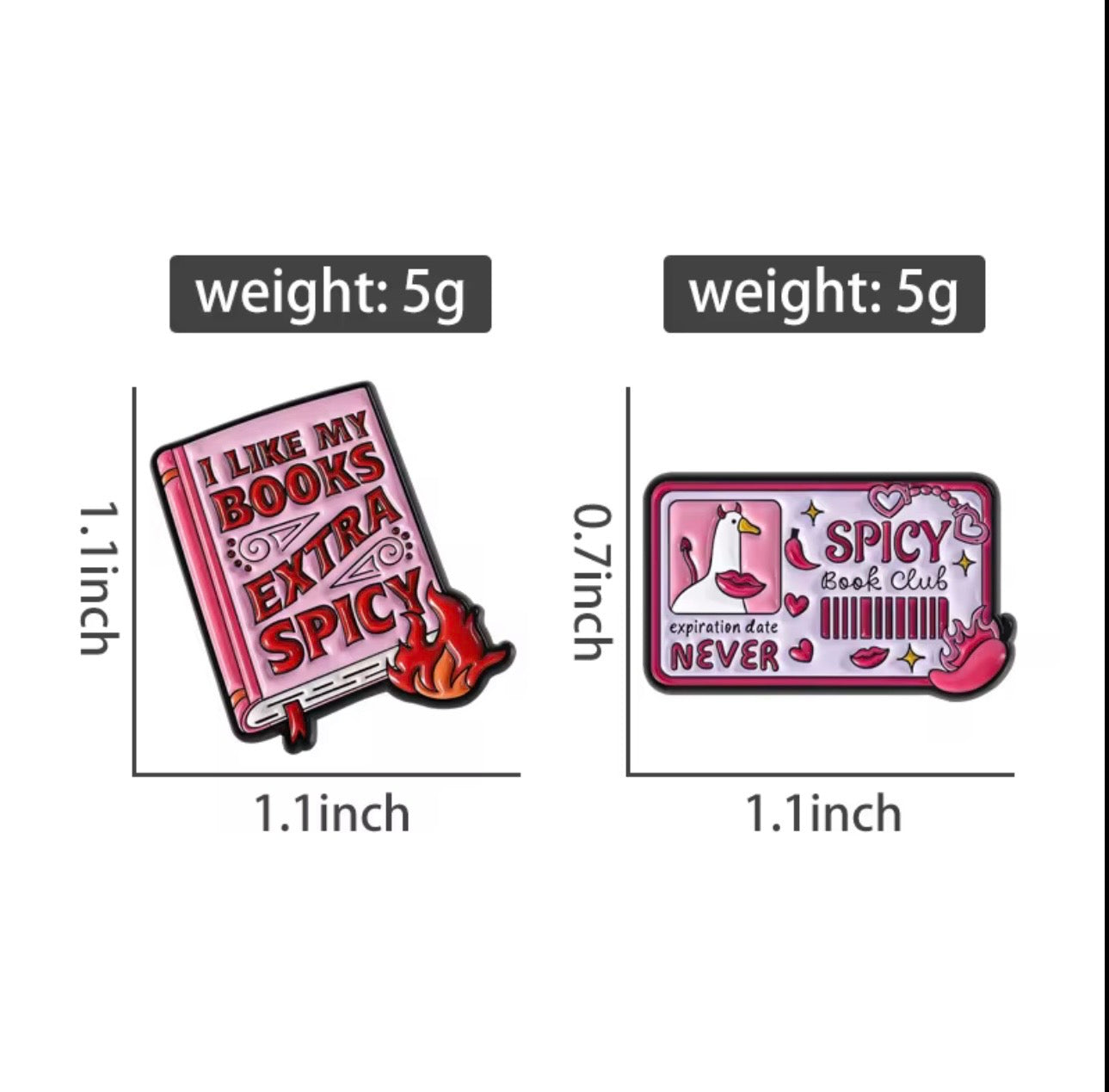 🔥🩷 Spicy Book Club 2er Set Pin