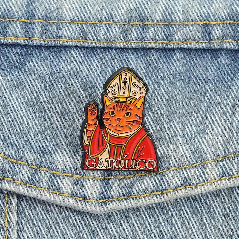 „Gatólico" Papst-Katzen Pin