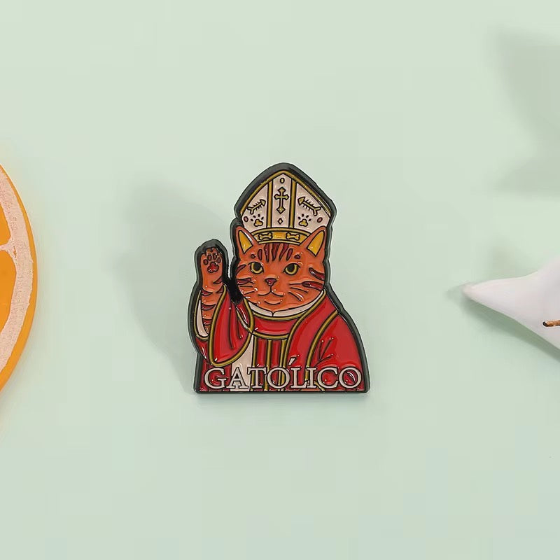 „Gatólico" Papst-Katzen Pin