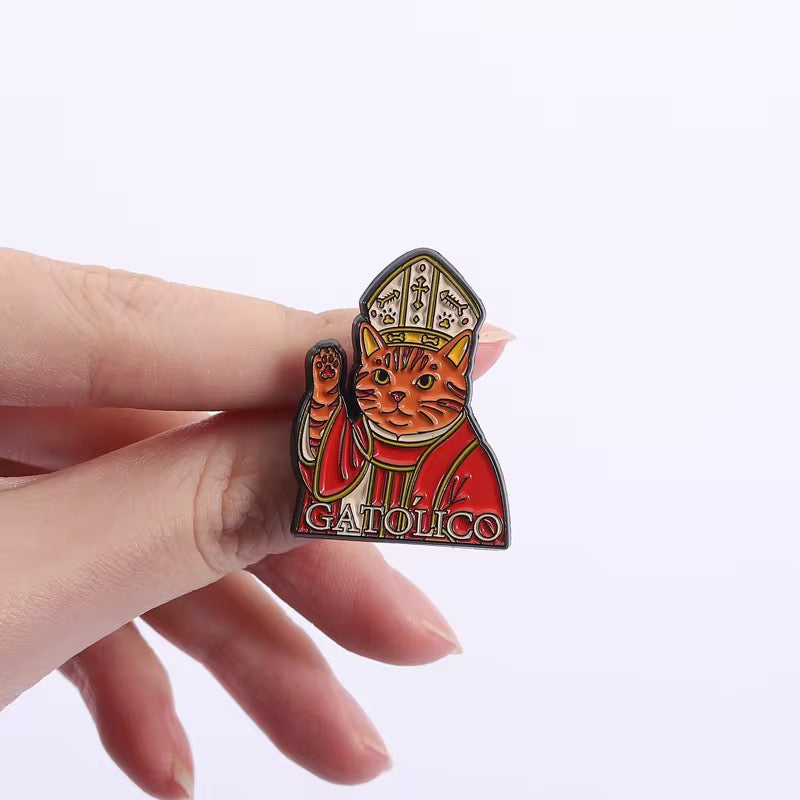 „Gatólico" Papst-Katzen Pin