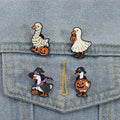 🪿🎃 Halloween Gänse Pin Set – 4er Emaille Anstecknadel