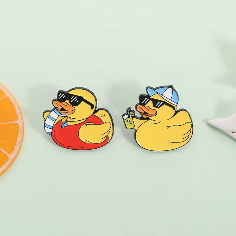Sommer Enten Pin Set – 2er Emaille Pin