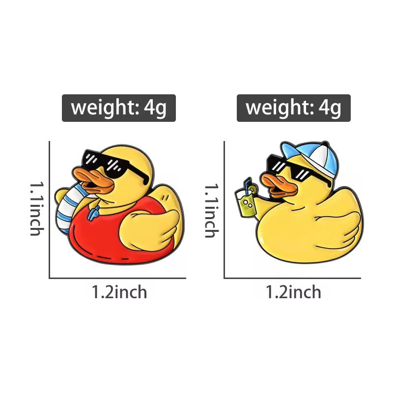 Sommer Enten Pin Set – 2er Emaille Pin