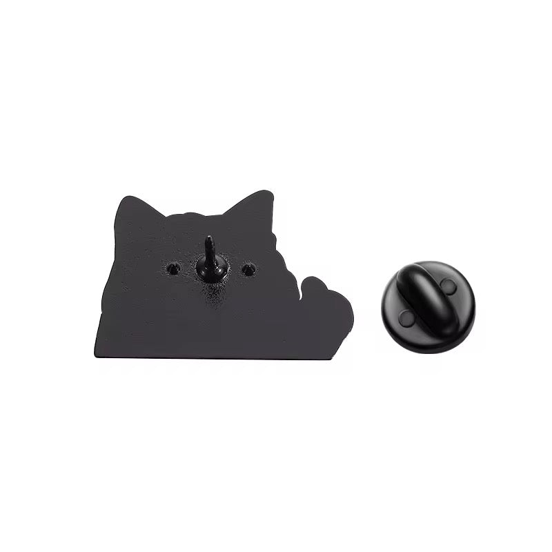 HUH!? Cat Meme Enamel Pin – Confused Cat