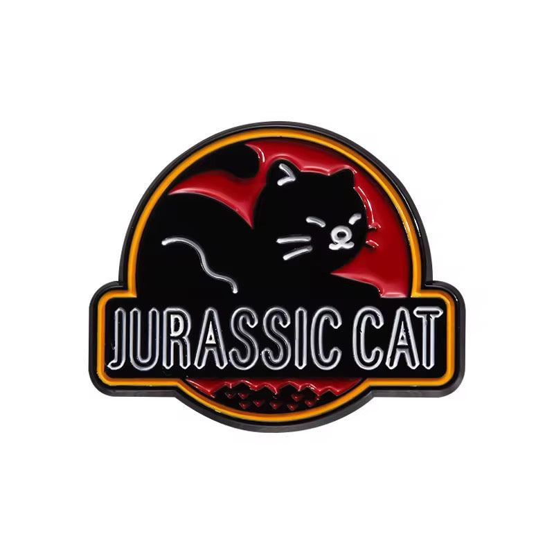 Gothic Horror Cats – Catzilla, Meowcula & Jurassic Cat Enamel Pin Set