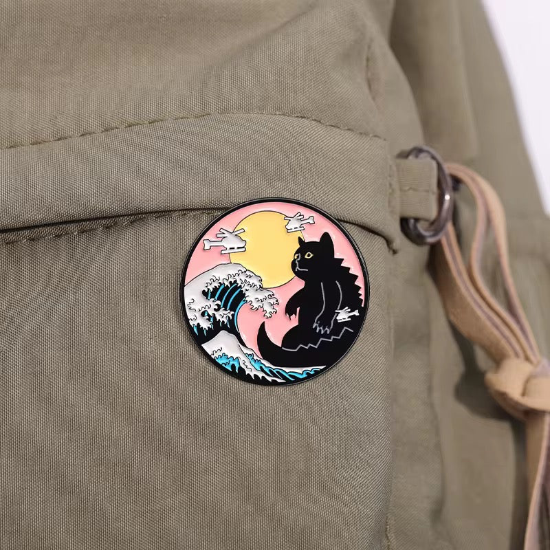 Japanische Wellen Design 5er Set Pin