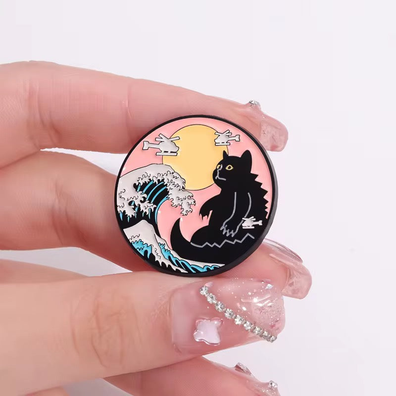 Japanische Wellen Design 5er Set Pin