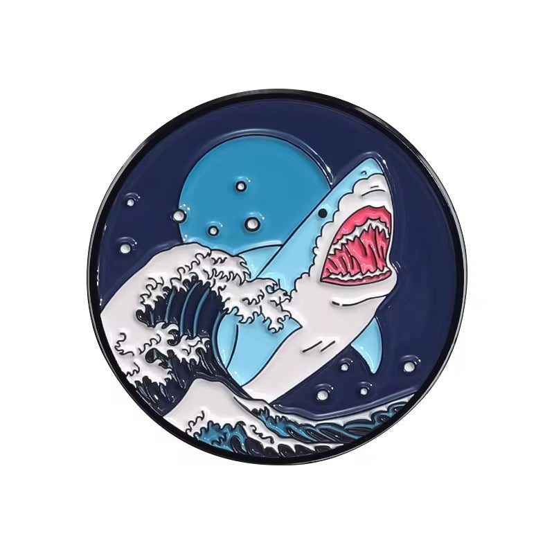 Japanische Wellen Design 5er Set Pin