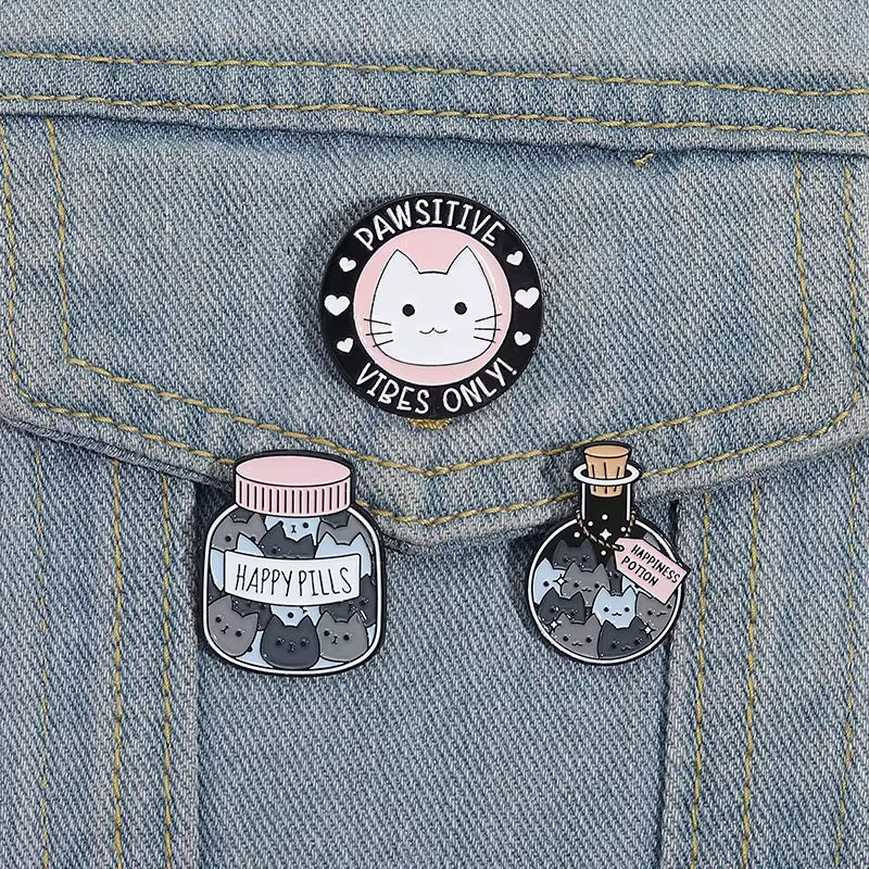 Positive Cat Vibes 3er Set Pin