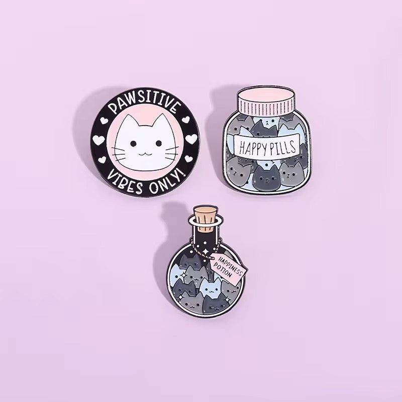 Positive Cat Vibes 3er Set Pin