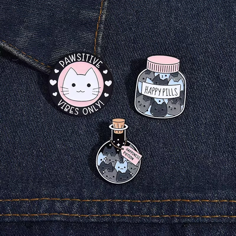 Positive Cat Vibes 3er Set Pin